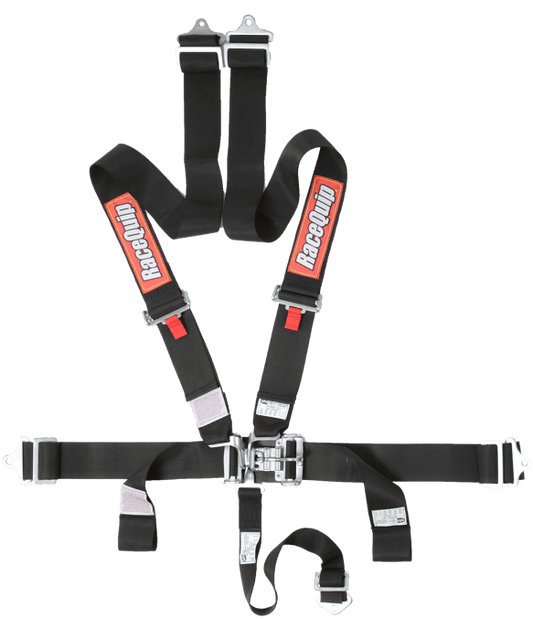 RaceQuip Latch & Link 5 Point Harness Set - Black - 3 in. Lap and Shoulder - 2 in. Sub - 711001